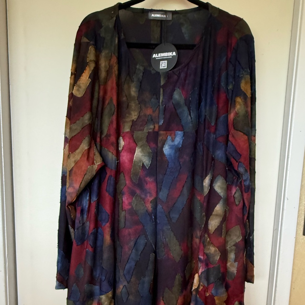 Burnt velvet long sleeve dress